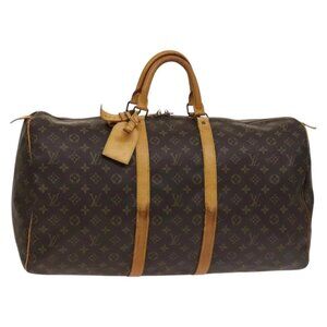 LOUIS VUITTON Monogram Keepall 55 Boston Bag M41424 LV Auth 136519